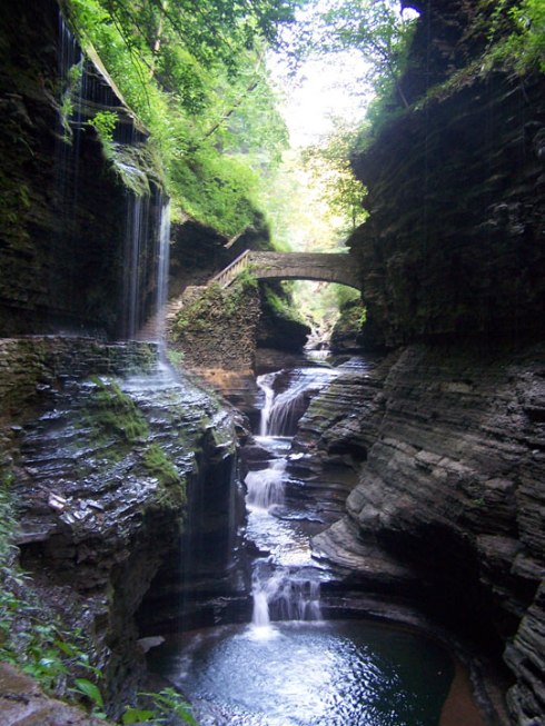 The river inside the gorge in Watkins Glen, NY